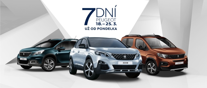 7DNÍ Peugeot. Bonus až do 4 700 €* a 0% leasing